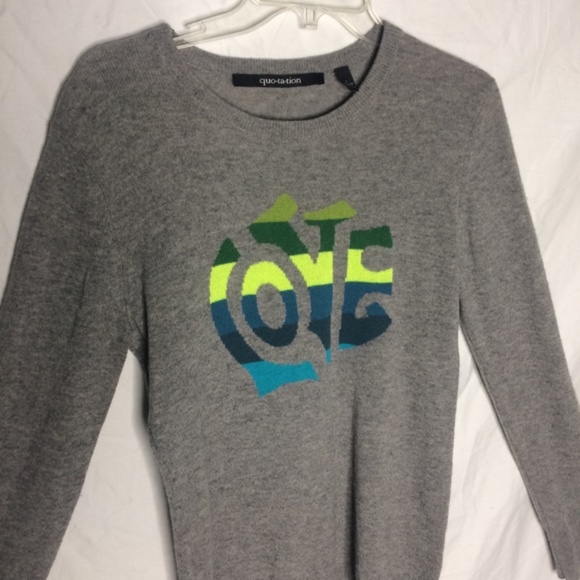 Quotation 100% Cashmere LOVE sweater - Picture 1 of 3